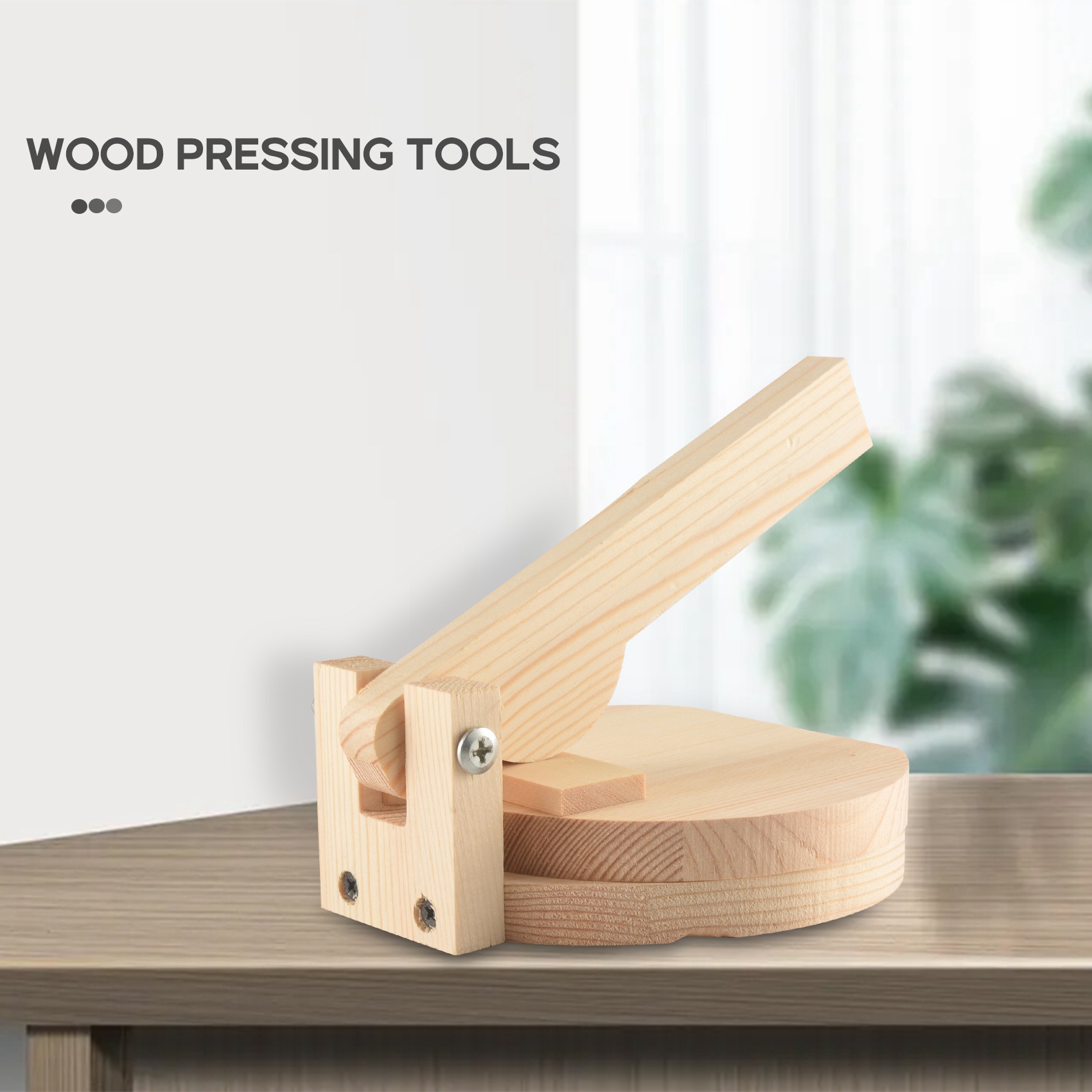 Kitchen Gadgets Dumpling Maker - Holz-Tortillapresse, Teigpresser für Dumplings, Chapati, Roti,