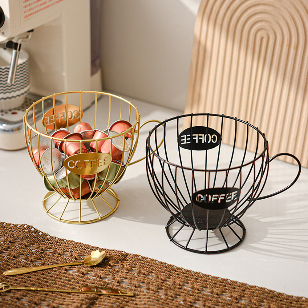 Kitchen Gadgets Organizer - Metall-Kaffeekapselhalter mit großer Kapazität, Kaffeepad-Organizer für
