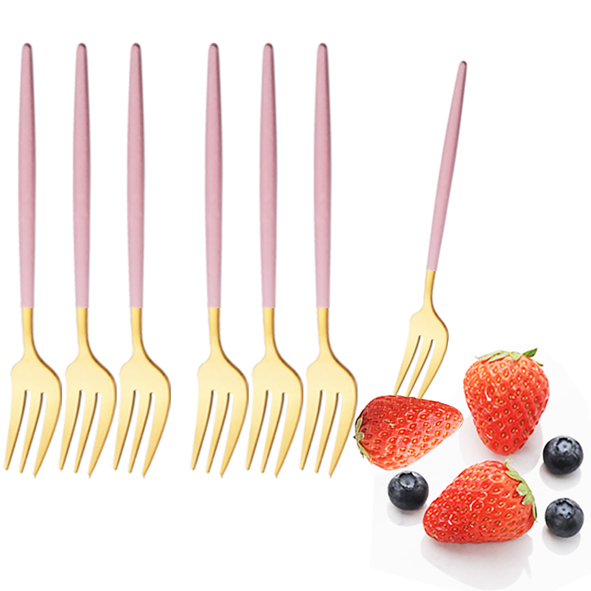 6Pcs Rosa Gold Geschirr Set Ed – Kitchen Gadgets Gold Bewertung und Preis